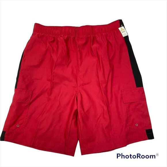 New with tags Men’s Open Trails Red and Black Lined Swim Trunks Size XL‎ - Picture 2 of 9